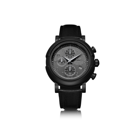 Ceasuri Bărbați - Ceas Bărbați Graziella Classic, 41mm, Argintiu, Cadran Argintiu, Curea Piele Neagră