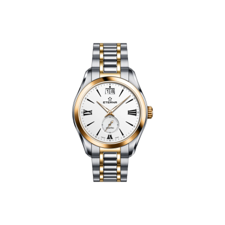 Ceasuri Femei - Ceas Damă Eterna KonTiki Lady Quartz, PVD Rose Gold, Cadran Argintiu (36 mm)