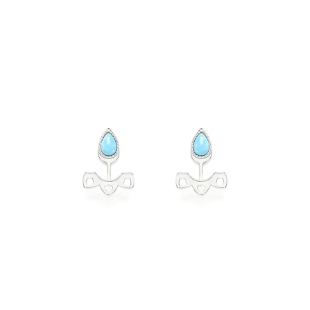 Deluxe - Cercei L’Atelier Emma&Chloé Samia, Argintiu, Cornalină