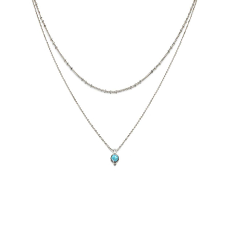 Coliere - Colier L’Atelier Emma&Chloé Hania, Argintiu, Cornalină