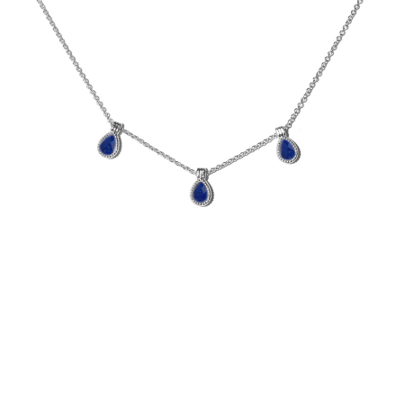 Bijuterii - Colier L’Atelier Emma&Chloé Hasna, Argintiu, Onix Negru