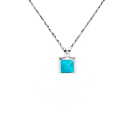 Bijuterii - Colier L’Atelier Emma&Chloé Lucile, Argintiu, Malachit