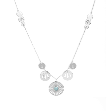 Deluxe - Colier L’Atelier Emma&Chloé Maddie, Argintiu, Labradorit