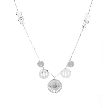 Deluxe - Colier L’Atelier Emma&Chloé Maddie, Argintiu, Onix Negru