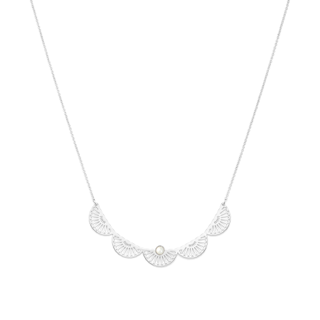 Coliere - Colier L’Atelier Emma&Chloé Maya, Argintiu, Cornalină