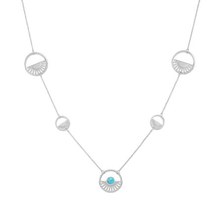 Deluxe - Colier L’Atelier Emma&Chloé Melodie, Argintiu, Amazonit