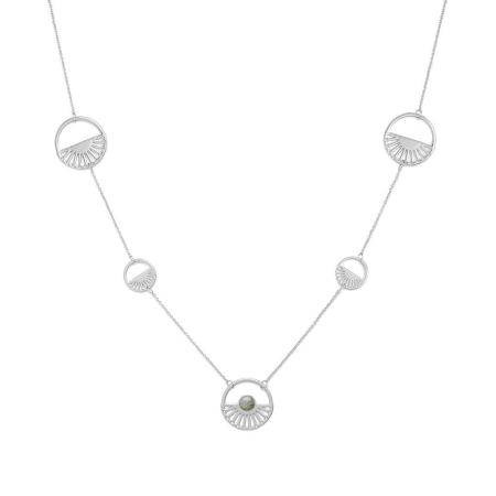 Deluxe - Colier L’Atelier Emma&Chloé Melodie, Argintiu, Cornalină