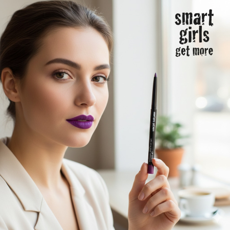 Creion de buze Smart Girls Get More, rezistent la apa, cremos, mov [3]