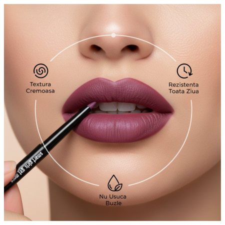 Creion de buze Smart Girls Get More, rezistent la apa, cremos, mov [1]