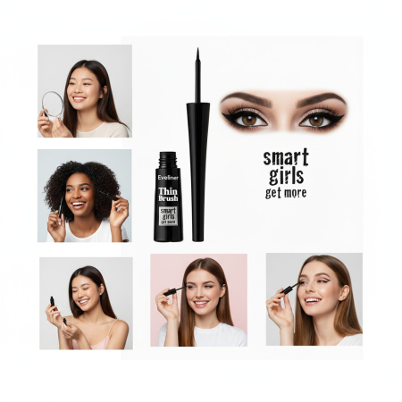 Eyeliner lichid Smart Girls Get More, Thin Brush, 4, 5 ml, Black [2]