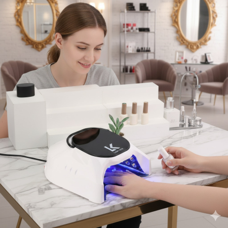 Lampa Profesionala Manichiura si Pedichiura Hibrida LISA KON, 86W Reincarcabila Wireless UV LED, Uscare 10-90 sec, 42 Leduri UV [5]