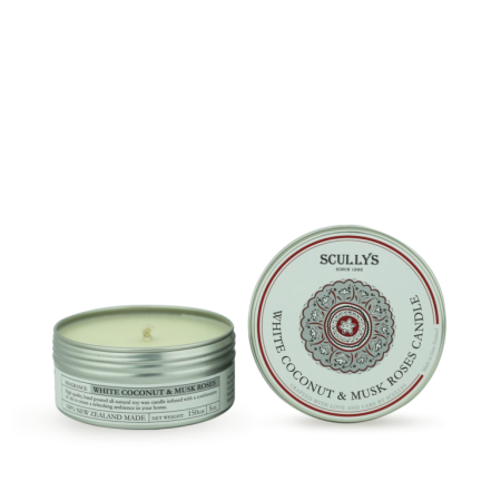 Home  - Lumânare Parfumată White Coconut & Musk Roses, Scullys, 150 g, 30h