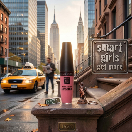 Ruj Lichid de Buze cu Pigment Intens Smart Girls Get More, Colecția Long Lasting Love, Rezistent la Apă, nuanța Matte Dreamer [2]