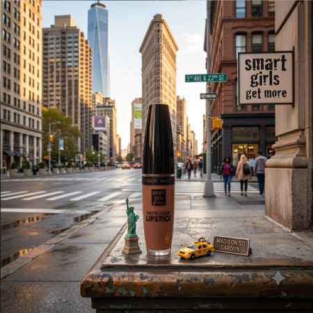 Ruj Lichid de Buze cu Pigment Intens Smart Girls Get More, Colecția Long Lasting Love, Rezistent la Apă, nuanța Matte Rush [3]