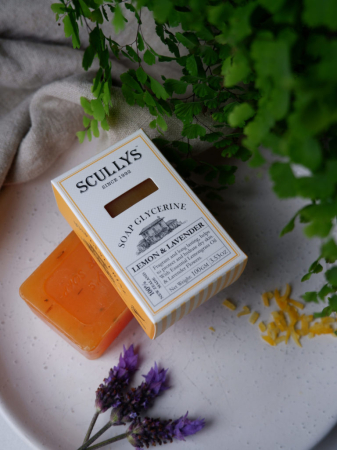 Săpun Glicerină Scullys, Lămâie & Lavandă, Cutie, 100 g [1]