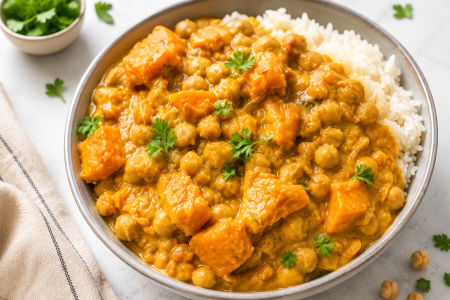 Pentru birou - Curry cu naut, cartof dulce si orez Basmati (fara gluten) 1,4 kg - La masăăă! GoVeggie