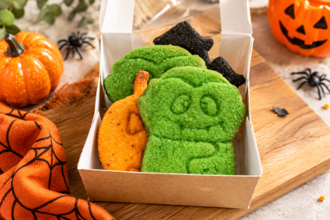 Halloween - Halloween Plant-Based Cookie Box Small fara zahar rafinat 130 gr - Deserturi sanatoase si fara zahar GoVeggie