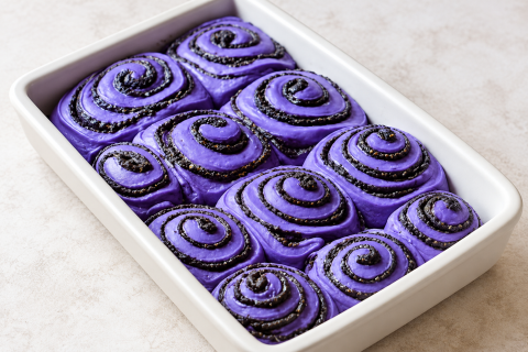 Halloween - Halloween Ube Cinnamon Rolls vegan