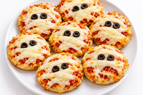Halloween - Mummy mini pizza vegan