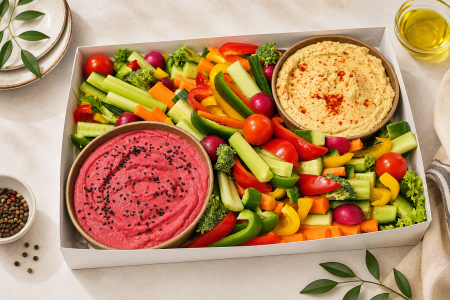 Platouri - Platou Hummus & Cruditati 2,3 kg (fără gluten) - Meniu de Sarbatori GoVeggie