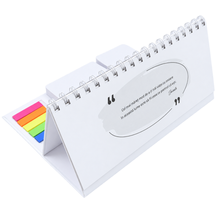 Calendar de birou cu notes personalizat cu o culoare [3]