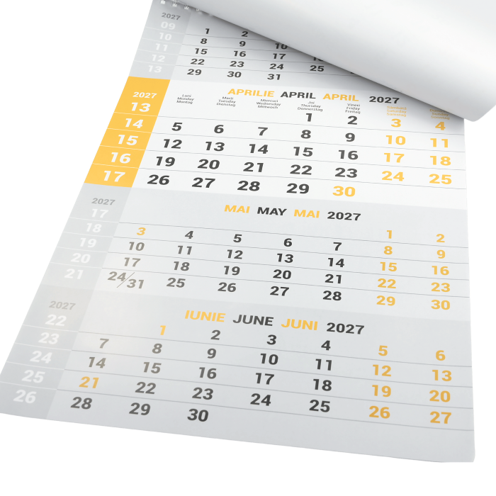 Calendar de perete 4 luni spirală, personalizat [2]