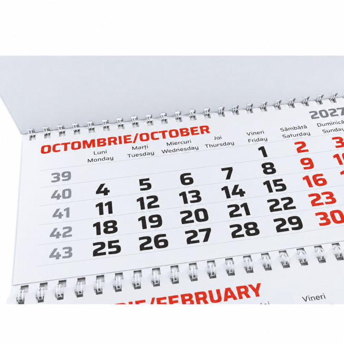 Calendar de perete triptic cu 3 spirale, personalizat [3]