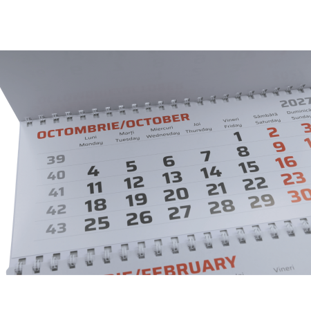 Calendar de perete triptic cu 3 spirale, personalizat [2]