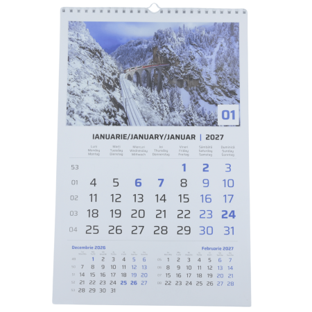 Calendare stoc - Calendar triptic de perete, cu imagini