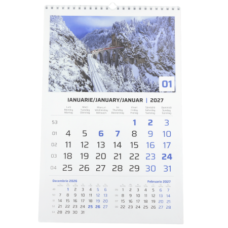 Calendare - Calendar triptic de perete, cu imagini, personalizat