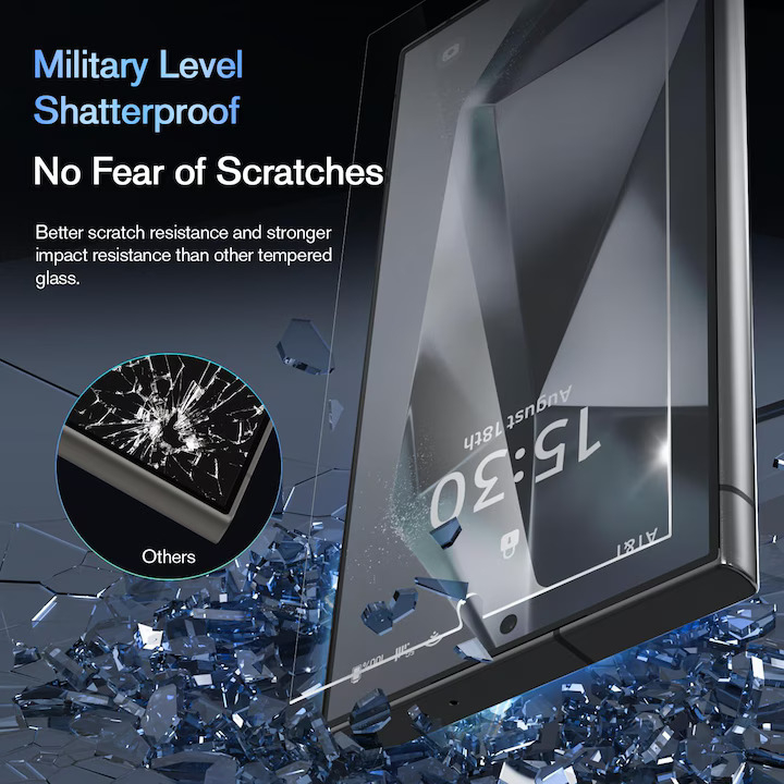 Folie Protectie compatibila cu Samsung Galaxy S25, Sticla Templata 9H+, cu Kit de Aplicare Instanta si Functie Automata de Indepartare a Prafului, Claritate Super HD, Tratament Electronic Oleofobic si [3]