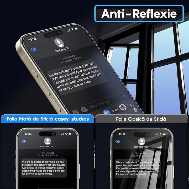 Folie Sticla Mata compatibila cu iPhone 16 Pro Max, MaxDefense+, Anti Zgarieturi, Full Glue, Full Cover 3D, Protectie Ecran 3D, Duritate Ridicata [4]