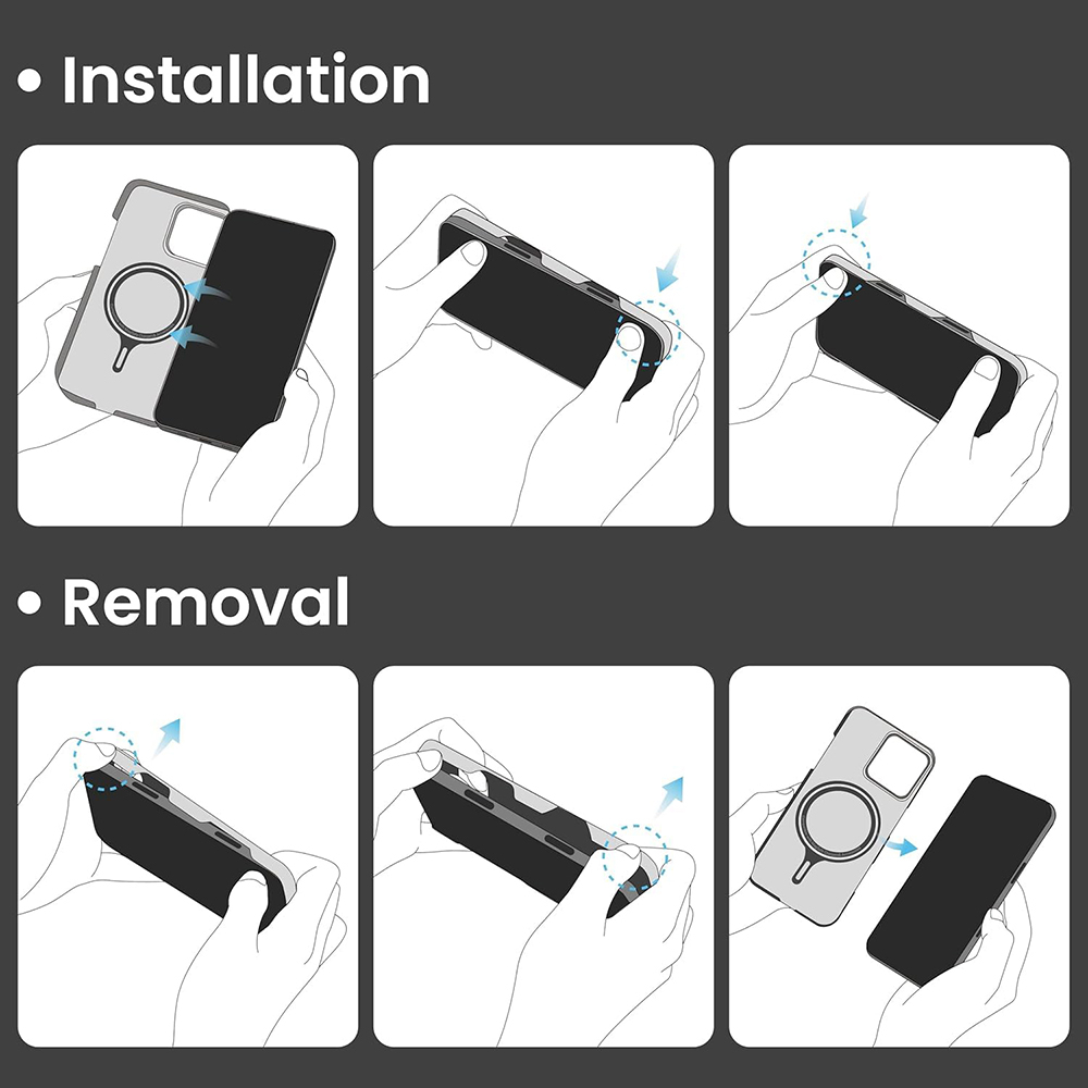 Husa tip Aramid Fiber MagSafe pentru iPhone 15, Black, Negru [6]