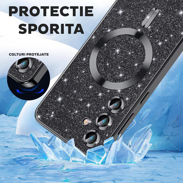Husa cu sclipici pentru iPhone 17 Pro ,Luxury Glitter MagSafe,Albastru inchis, Deep Blue [5]