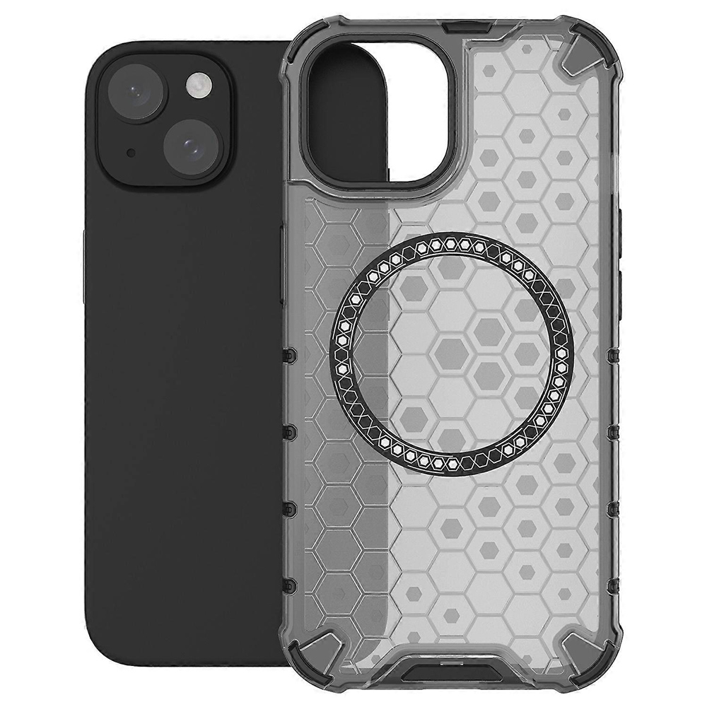 Husa HoneyComb White MagSafe pentru  iPhone 15 -Black , Negru [2]