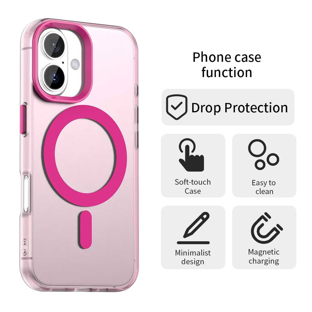 Husa MagSafe pentru iPhone 17 Roz Pink,Transparent , Techsuit - CandyCase [5]
