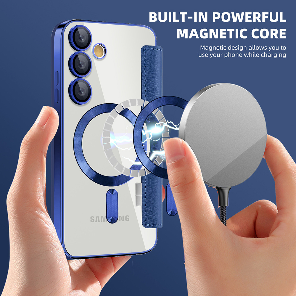 Husa SmartMag tip Carte-  Samsung Galaxy S24 FE , Blue, Albastru [3]