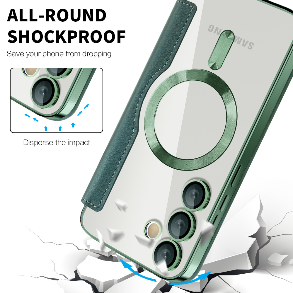 Husa SmartMag tip Carte-  Samsung Galaxy S24 FE , Green, Verde [5]