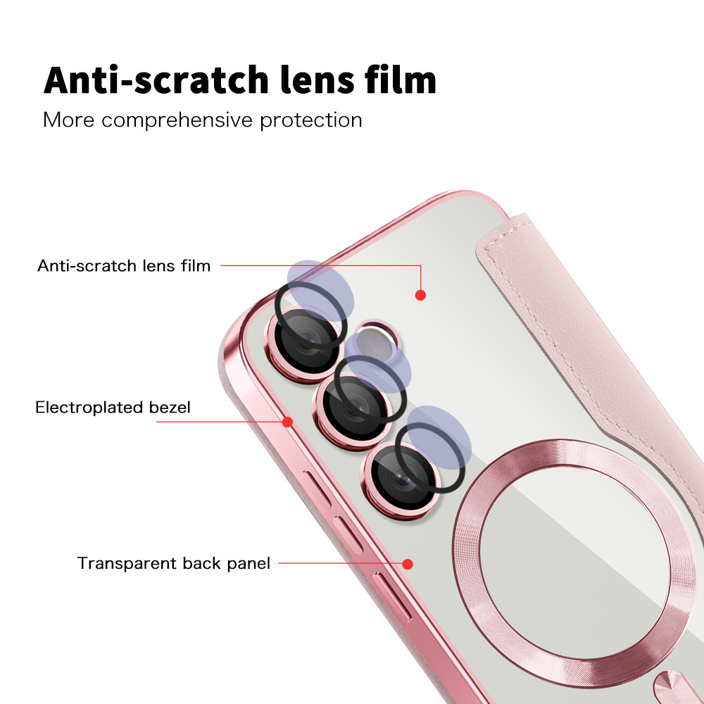 Husa SmartMag tip Carte-  Samsung Galaxy S24 FE ,Pink, Roz [3]