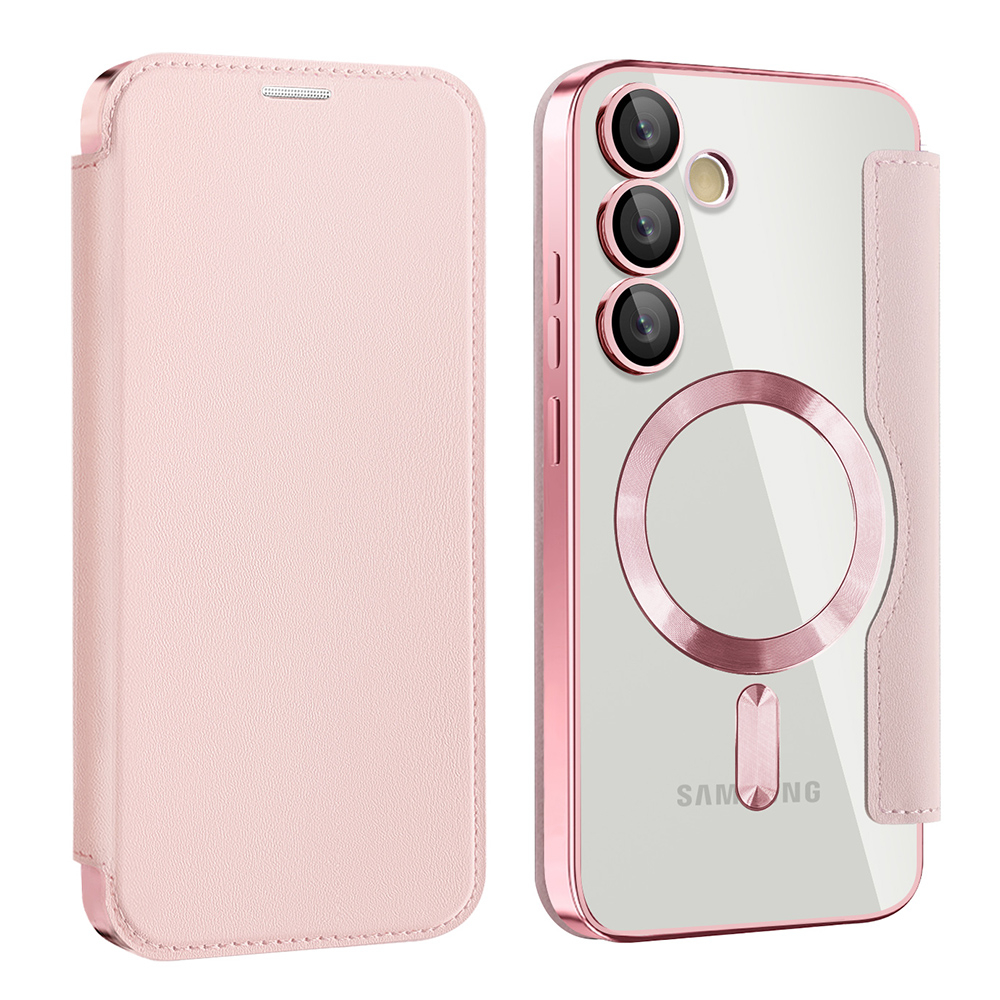 Husa SmartMag tip Carte-  Samsung Galaxy S24 FE ,Pink, Roz [2]