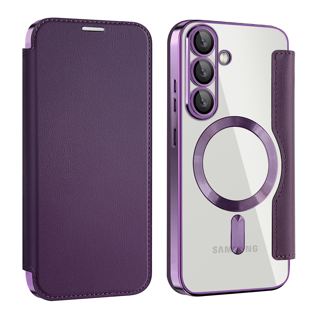Husa SmartMag tip Carte-pentru Samsung Galaxy S25 ,Purple, Mov [2]