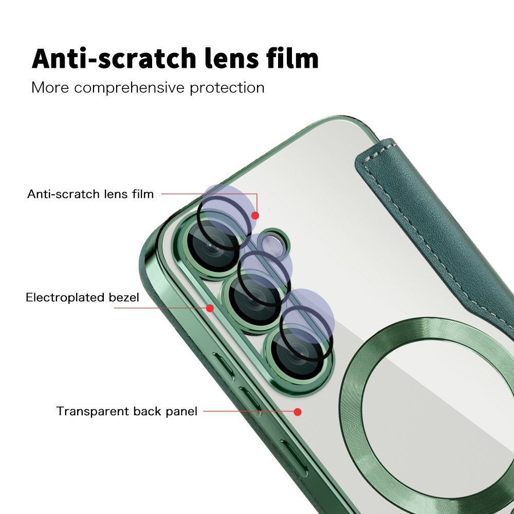 Husa SmartMag tip Carte- Samsung Galaxy S25 - Green, Verde [5]