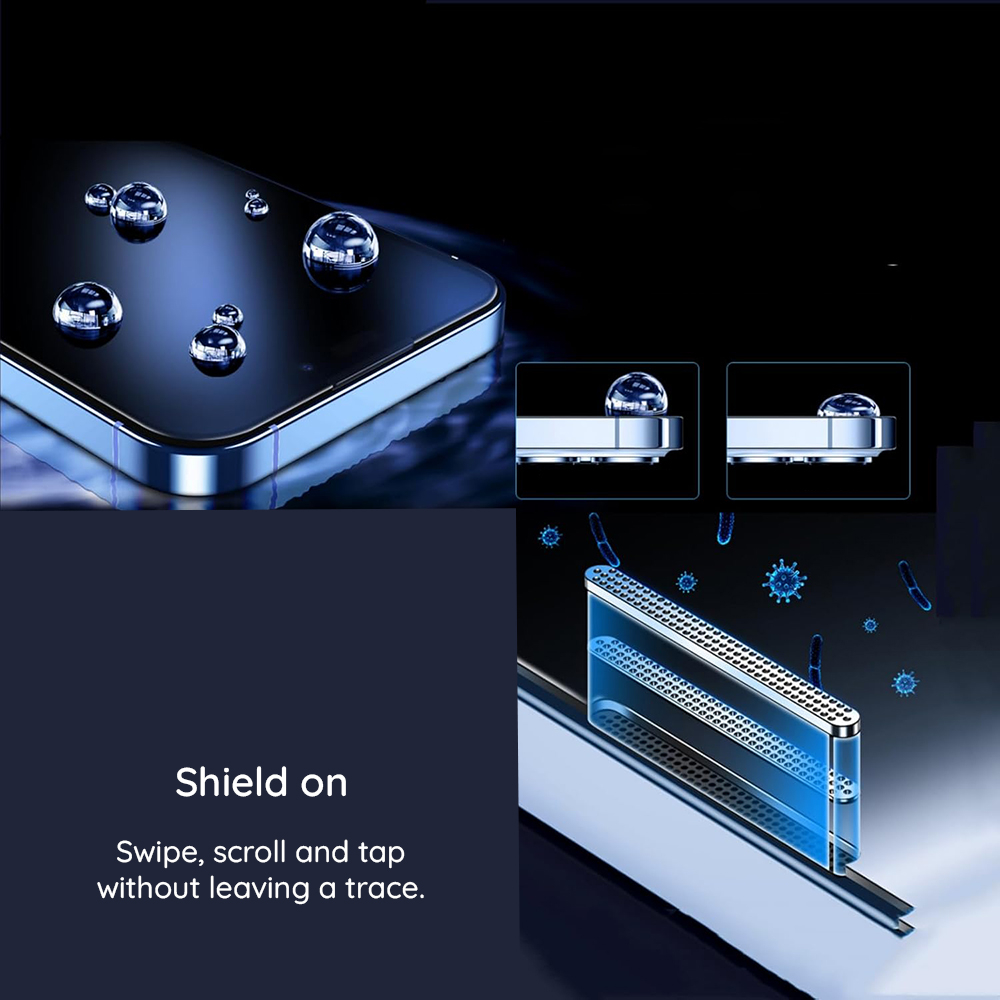 Set de 2 Folie protectie pentru iPhone 17 Pro Max, TITAN GLASS, sticla temperata, tehnologie automata de eliminare a prafului, advanced touch sensitivity, acoperire oleofoba, anti-amprente, 6.9 inch [4]