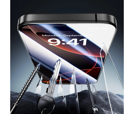 Folie de protectie Ecran ESR Armorite UltraFit pentru Apple iPhone 17 Pro Max, Sticla Securizata, Full Glue, Set 3 bucati, Neagra [1]