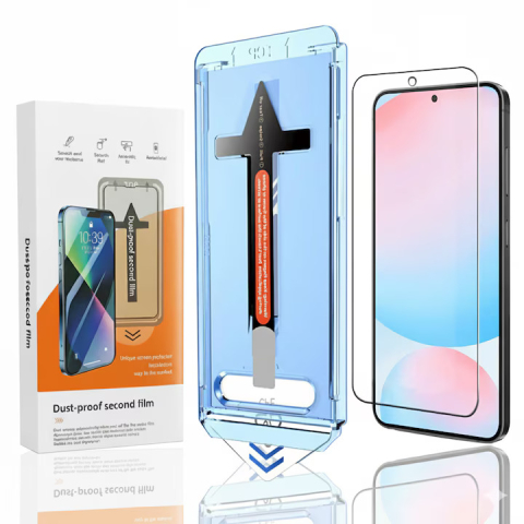 Folii protectie telefoane - Folie Protectie compatibila cu Samsung Galaxy S25, Sticla Templata 9H+, cu Kit de Aplicare Instanta si Functie Automata de Indepartare a Prafului, Claritate Super HD, Tratament Electronic Oleofobic si