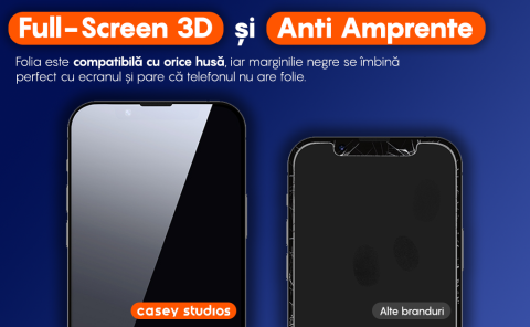 Folie Sticla Mata compatibila cu iPhone 16 Pro Max, MaxDefense+, Anti Zgarieturi, Full Glue, Full Cover 3D, Protectie Ecran 3D, Duritate Ridicata [8]