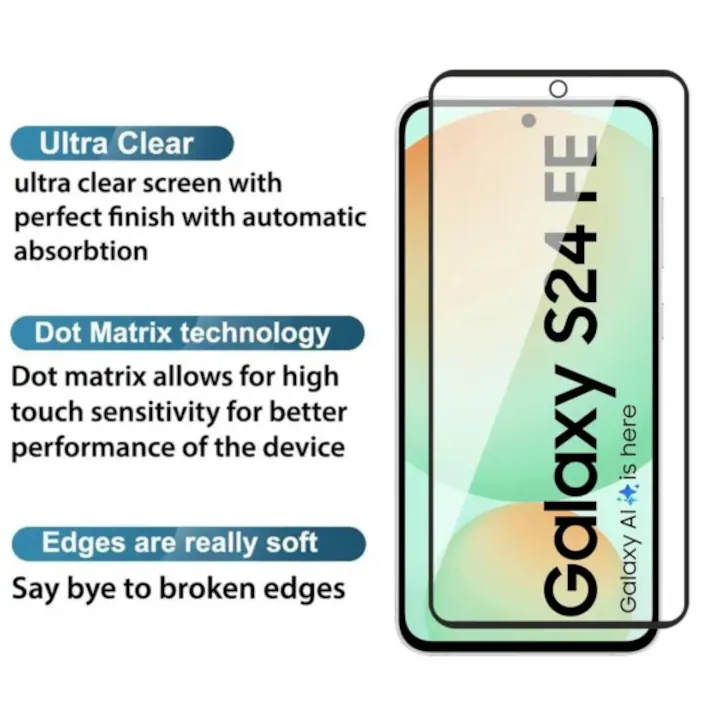 Folii protectie telefoane - Folie sticlă pentru Samsung Galaxy S24 FE, Sticla Securizata, Ultra HD, Protectie 9H, Montare Simpla, SKYDDAR 111D - Transparent