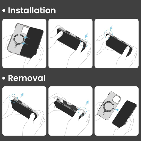 Husa tip Aramid Fiber MagSafe pentru iPhone 15, Black, Negru [5]