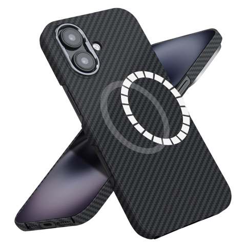 Huse protectie Telefoane Mobile - Husa Aramid Fiber MagSafe - iPhone 16 - Black