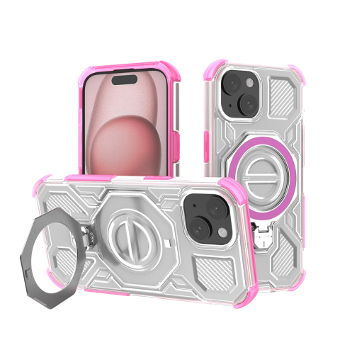 Huse protectie Telefoane Mobile - Husa Carbon Shield iPhone 15 - Pink Transparent